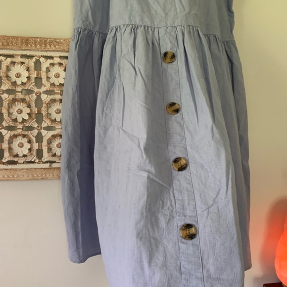 MOVED 〰️ Tie Strap Button Mini Dress - Picture 2 of 7